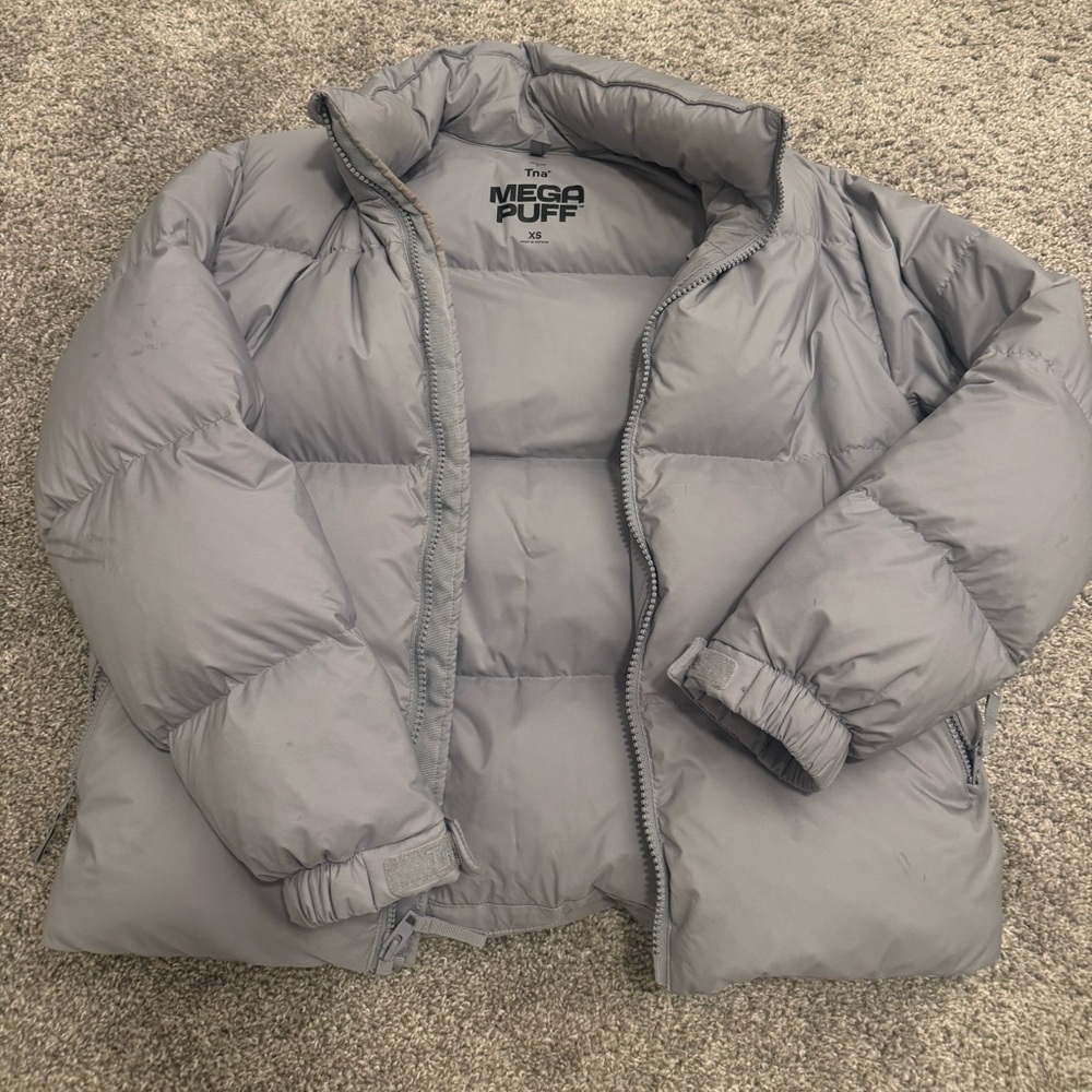 Light Blue Aritzia Mega Puff Jacket